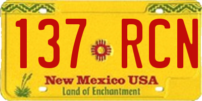 NM license plate 137RCN