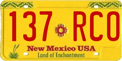 NM license plate 137RCO