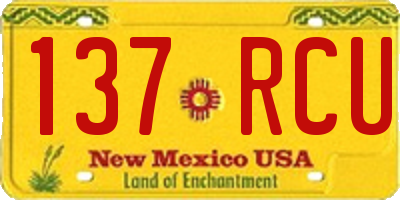 NM license plate 137RCU