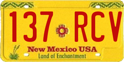 NM license plate 137RCV