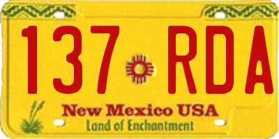 NM license plate 137RDA