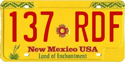 NM license plate 137RDF
