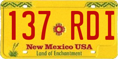 NM license plate 137RDI