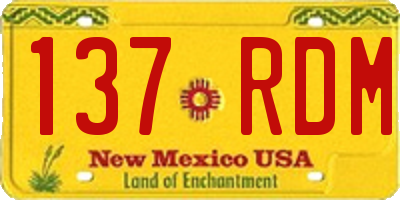 NM license plate 137RDM