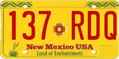 NM license plate 137RDQ
