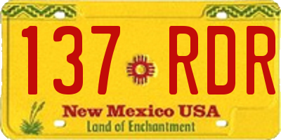 NM license plate 137RDR