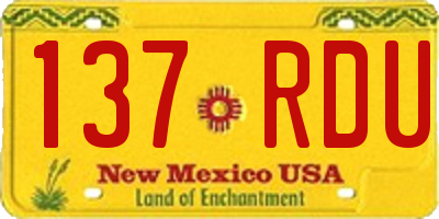 NM license plate 137RDU