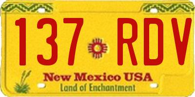 NM license plate 137RDV