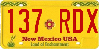 NM license plate 137RDX