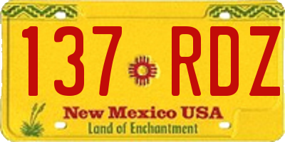 NM license plate 137RDZ