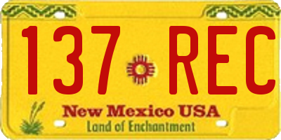 NM license plate 137REC