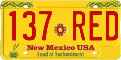 NM license plate 137RED