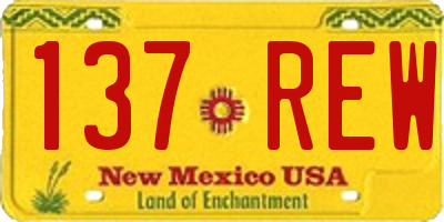 NM license plate 137REW