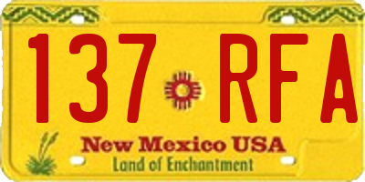 NM license plate 137RFA
