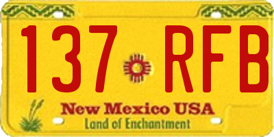 NM license plate 137RFB