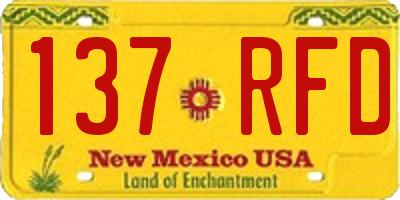 NM license plate 137RFD