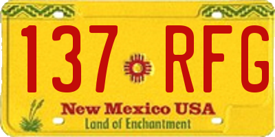 NM license plate 137RFG