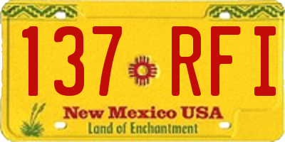 NM license plate 137RFI