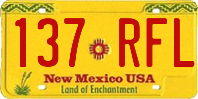NM license plate 137RFL