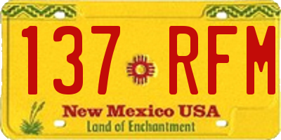 NM license plate 137RFM