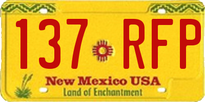 NM license plate 137RFP