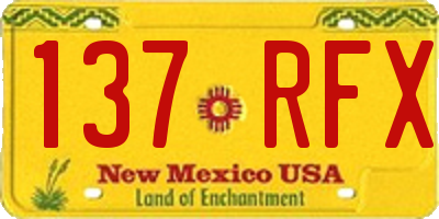 NM license plate 137RFX