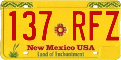 NM license plate 137RFZ
