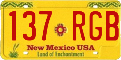 NM license plate 137RGB