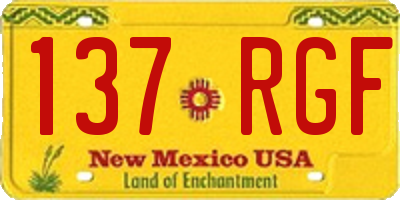 NM license plate 137RGF
