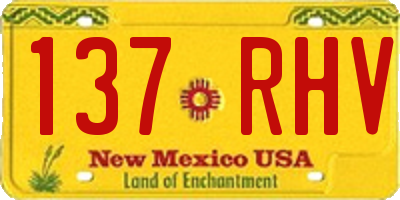 NM license plate 137RHV