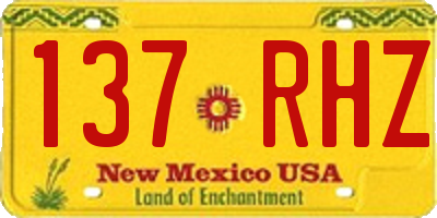 NM license plate 137RHZ