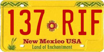 NM license plate 137RIF