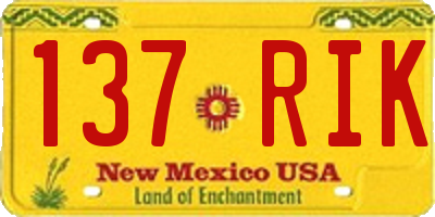 NM license plate 137RIK