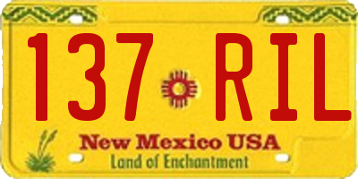 NM license plate 137RIL