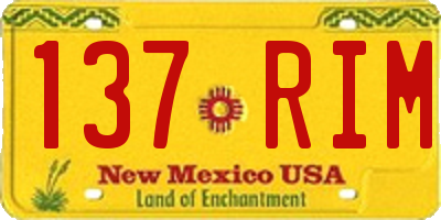 NM license plate 137RIM