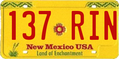 NM license plate 137RIN