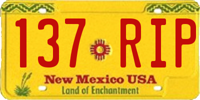 NM license plate 137RIP