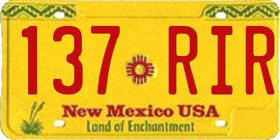 NM license plate 137RIR
