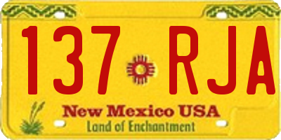 NM license plate 137RJA