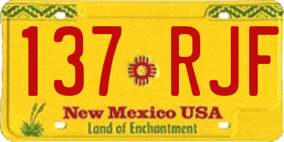 NM license plate 137RJF