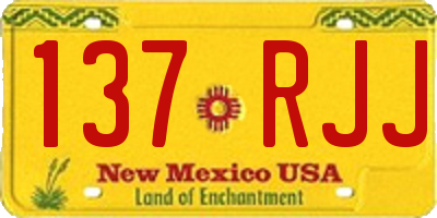 NM license plate 137RJJ