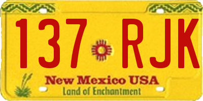 NM license plate 137RJK