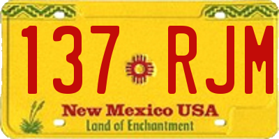 NM license plate 137RJM
