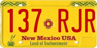 NM license plate 137RJR