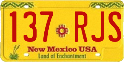 NM license plate 137RJS