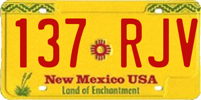 NM license plate 137RJV