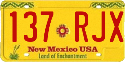 NM license plate 137RJX