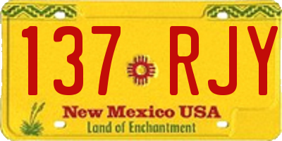 NM license plate 137RJY