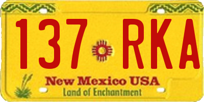 NM license plate 137RKA