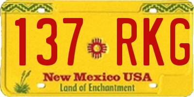 NM license plate 137RKG